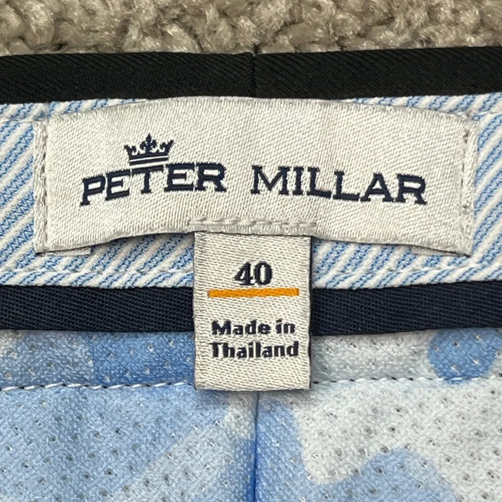Peter Millar Shorts Mens 40 Black Stretch Waistband Flat Front Golf Performance
